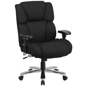 Flash Furniture HERCULES Series 24/7 Intensive Use Big & Tall 400 lb. Rated Black Fabric Executive Ergonomic Office Chair with Lumbar Knob