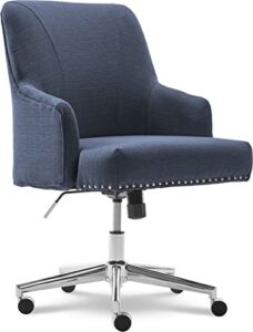 Serta Style Leighton Home Office Chair, Sanctuary Blue Twill Fabric