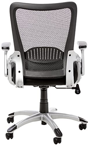 Office Star Screen Back Chair with Padded Mesh Seat, Flip Arms, and Silver Accents, Black (EMH69216-3M) | The Storepaperoomates Retail Market - Fast Affordable Shopping
