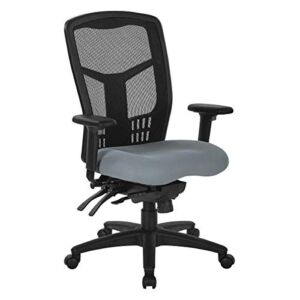 Office Star ProGrid Breathable Mesh High Back Manager’s Office Chair with Adjustable Seat Height, Multi-Function Tilt Control and Seat Slider, Grey Mesh