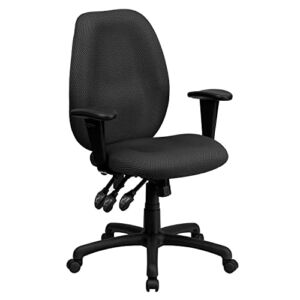 Flash Furniture High Back Gray Fabric Multifunction Ergonomic Executive Swivel Office Chair with Adjustable Arms