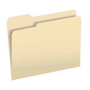 The File King 1/3-Cut Top Tab Manila File Folder – Letter Size | Box of 100 | Made in America | Assorted Tab Positions | 11-Point Fiber | Organize Home & Office Papers