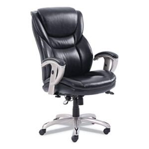 Sertapedic Emerson Executive Task Chair, 22 1/4w x 22d x 22h Seat, Black Leather (SRJ49710BLK)