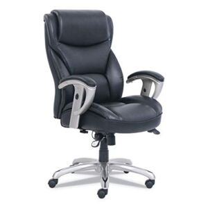 Emerson Big and Tall Task Chair, 22w x 21 1/2d x 22 1/2h Seat, Black Leather