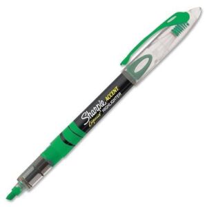 SHARPIE 1754468 Accent Pen-Style Liquid Highlighter – Micro Marker Point Type – Chisel Marker Point Style – Fluorescent Green Ink – 1 / Each
