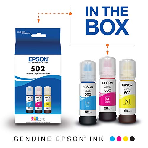 EPSON T502 EcoTank Ink Ultra-high Capacity Bottle Color Combo Pack (T502520-S) for select Epson EcoTank Printers | The Storepaperoomates Retail Market - Fast Affordable Shopping