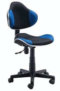 Home Office Low Back Computer Executive Chair by JJS, Ergonomic Mesh Chair with Extra Large Base and Pads, Black/Blue