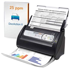 Plustek PS186 Desktop Document Scanner, with 50-pages Auto Document Feeder (ADF). For Windows 7 / 8 / 10 / 11 (Intel/AMD only)