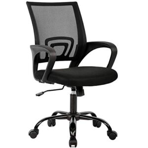 Direct Ergonomic Office Chair Home Desk Task Computer Gaming with Back Lumbar Support Armrest Swivel Modern Adjustable Rolling Executive Mesh for Women Men, Black
