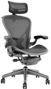 Aeron Chair by Herman Miller – Highly Adjustable Graphite Frame – with PostureFit – Carbon Classic (Medium)