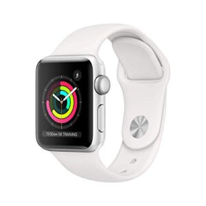 Apple Watch Series 3 (GPS, 38MM) – Silver Aluminum Case with White Sport Band – (Renewed)
