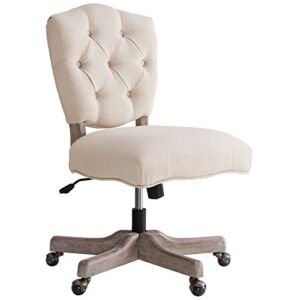 Riverbay Furniture Tufted Swivel Office Chair in White