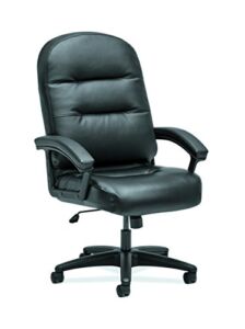 HON HON2095HPWST11T Pillow-Soft Executive High-Back Leather Computer Chair for Office Desk, Black (H2095), SofThread