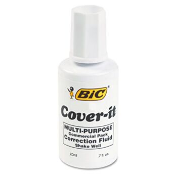 BIC WOC12WE Cover-It Correction Fluid, 20 ml Bottle, White | The Storepaperoomates Retail Market - Fast Affordable Shopping