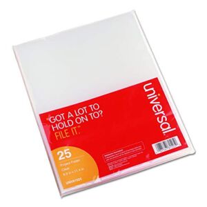 Universal 81525 Project Folders, Jacket, Poly, Letter, Clear (Pack of 25), 4 Pack