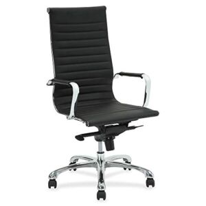 Lorell Modern Chair, 47″ x 25″ x 24.8″, Black, Chrome