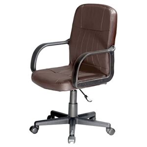 Comfort Products Mid-Back Leather Office Chair, Brown