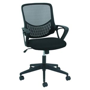 OIF Modern Mesh Task Chair Fixed Triangle Arms, Black