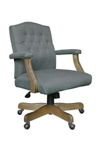 Boss Office Products Medium Grey BOSS Executive Mid Balck Linen Chair