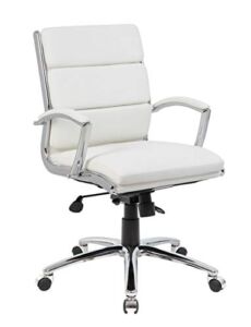 Boss Office Products (BOSXK) Executive Mid Back Chair, White