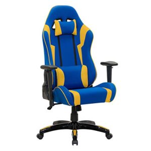 CorLiving Gaming Chair, Blue/Yellow