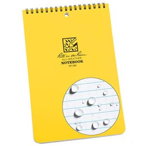 Rite in the Rain All-Weather 6″ x 9″ Top-Spiral Notebook, Yellow Cover, Universal Pattern (No. 169)