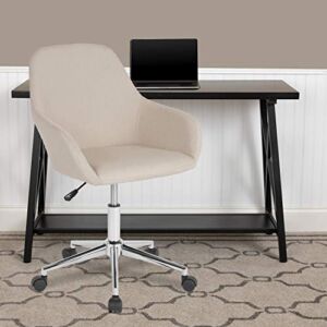 EMMA + OLIVER Home and Office Mid-Back Chair in Beige Fabric