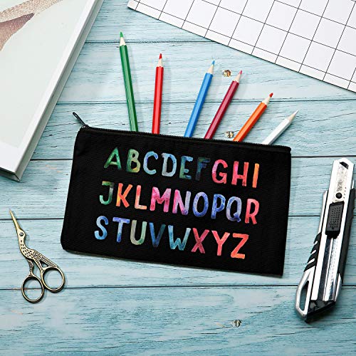 Canvas Zipper Pouch Bags Canvas Makeup Bags Pencil Case Blank DIY Craft Bags for Travel DIY Craft School Classroom Supplies, Black | The Storepaperoomates Retail Market - Fast Affordable Shopping