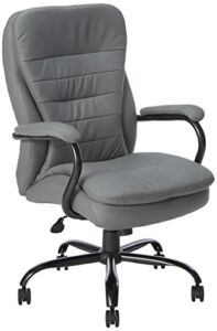 Boss Office Products Heavy Duty Double Plush CaressoftPlus Chair-400 Lbs, Gray