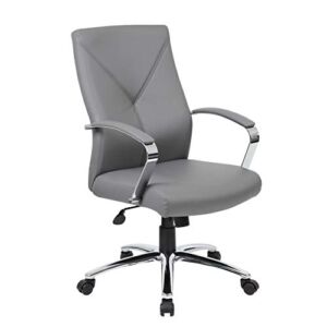 Boss Office Products LeatherPlus Executive Chair in Grey