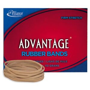 “Alliance Rubber 26339 Advantage Rubber Bands Size #33, 1/4 lb Box Contains Approx. 150 Bands (3 1/2″” x 1/8″”, Natural Crepe)”, beige