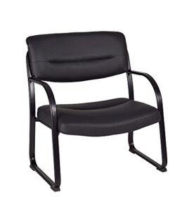 Regency Crusoe Leather Side & Guest Chair, Big & Tall, Black