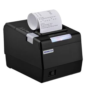 RONGTA 80mm Thermal Receipt Printer for Restaurant Kitchen, POS Printer with Auto Cutter Sound Light Remind, USB Serial Ethernet Interface for ESC/POS, Support Windows/Mac/Linux Cash Drawer (RP850)
