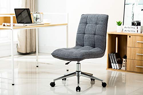 Porthos Home Lada Adjustable Swivel Office Chair, Linen Upholstery (Grey) | The Storepaperoomates Retail Market - Fast Affordable Shopping