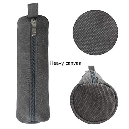 Enyuwlcm Heavy Canvas Stationery Stylish Simple Pencil Bag and Durable Compact Zipper Pencil Case Pouch 1 Pack Gray | The Storepaperoomates Retail Market - Fast Affordable Shopping