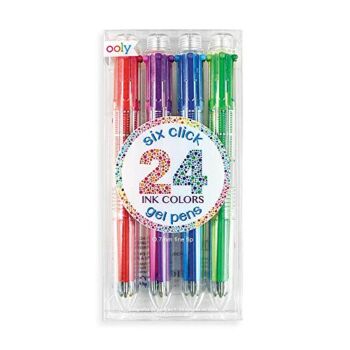 Ooly, Six Click Multicolor Gel Pens, 0.7mm Fine Tip, Colorful Pens for School, Writing, Journaling – Set of 4 | The Storepaperoomates Retail Market - Fast Affordable Shopping