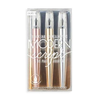 Ooly, Modern Script Fountain Pens and Journal Set, for Calligraphy, Journaling, Writing, School – 3 Pens & 1 Journal | The Storepaperoomates Retail Market - Fast Affordable Shopping