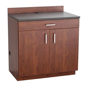 Safco Products 1701MH Modular Hospitality Breakroom Base Cabinet, 2 Doors/1 Drawer/1 Adjustable Shelf, Mahogany Base/Rustic Slate Top