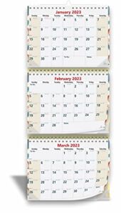 2023 2024 3-Month Wall Calendar by StriveZen, Move-a-Page, 11 x 26 Inches, Large, Vertical, Wire bound, January 2023 -December 2024, Use as Three Separate Calendars