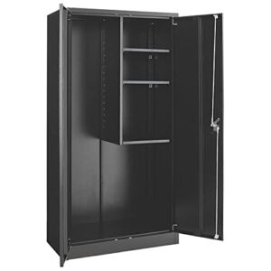 Unassembled Janitorial Cabinet, 36x18x72, Black