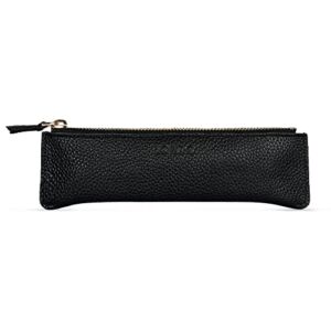 Londo Zippered Genuine Leather Pen and Pencil Case Cosmetic Pouch