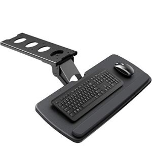 HUANUO Keyboard Tray Under Desk, 360 Adjustable Ergonomic Sliding Keyboard & Mouse Tray, 25″ W x 9.8″ D, Black
