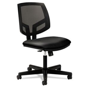 HON Volt Leather Task Chair – Mesh Back Computer Chair for Office Desk, Black (H5713)