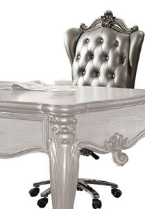 Acme Versailles Executive Office Chair in Silver PU & Antique Platinum
