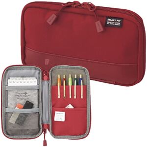 LIHITLAB Compact Pen Case (Pencil Case), Water & Stain Repellent,3.5″ x 6.5” , Red (A7687-3)