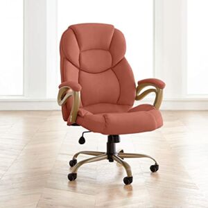 BrylaneHome 400 Lbs. Weight Capacity Memory Foam Office Chair (400 Lb. Capacity), Peach Coral Orange