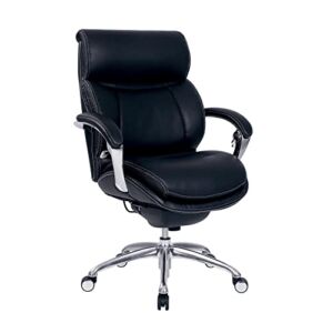 Serta® iComfort i5000 Ergonomic Bonded Leather Mid-Back Manager’s Chair, Onyx Black/Silver