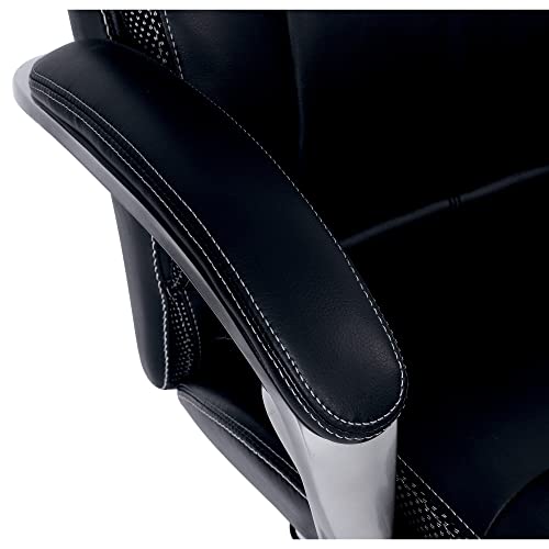 Serta® iComfort i5000 Ergonomic Bonded Leather Mid-Back Manager’s Chair, Onyx Black/Silver | The Storepaperoomates Retail Market - Fast Affordable Shopping