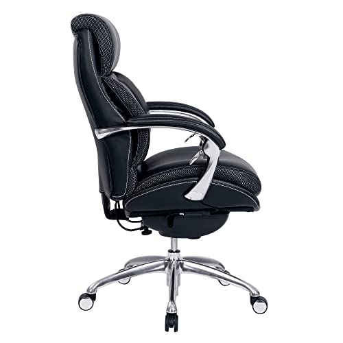 Serta® iComfort i5000 Ergonomic Bonded Leather Mid-Back Manager’s Chair, Onyx Black/Silver | The Storepaperoomates Retail Market - Fast Affordable Shopping