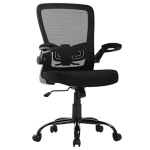 KOVALENTHOR Home Office Chair Ergonomic Desk Chair Mesh Computer Chair Swivel Rolling Executive Task Chair with Lumbar Support Arms Mid Back Adjustable Chair for Women Adults, Black (Black-xs)